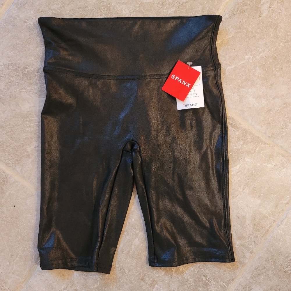 Spanx Faux Leather Biker Shorts